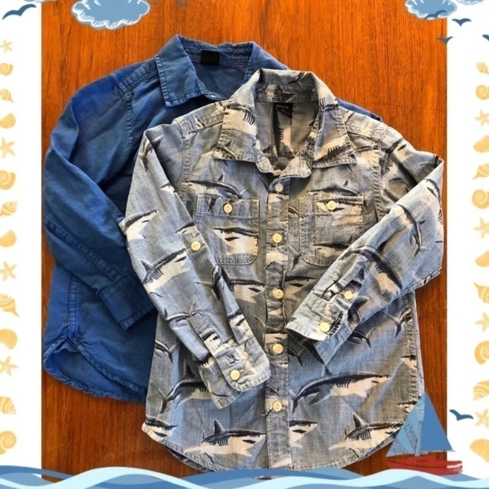 Boys Gap Buttton down shirt bundle Shark Blue